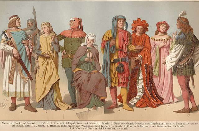中世貴族の服装の変遷 ドイツの古城 歴史の旅
