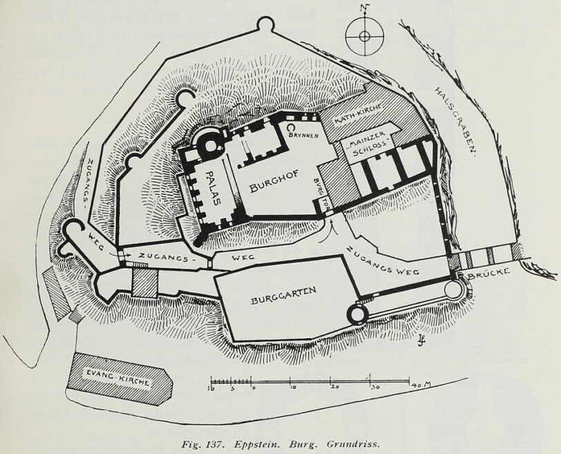 エプシュタイン城の縄張り図